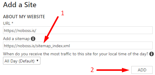 Adding the sitemap URL