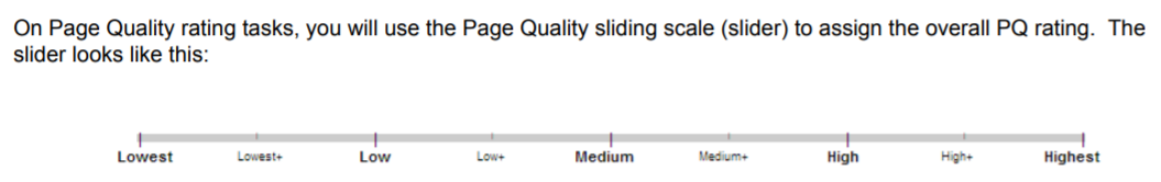 Page quality slider