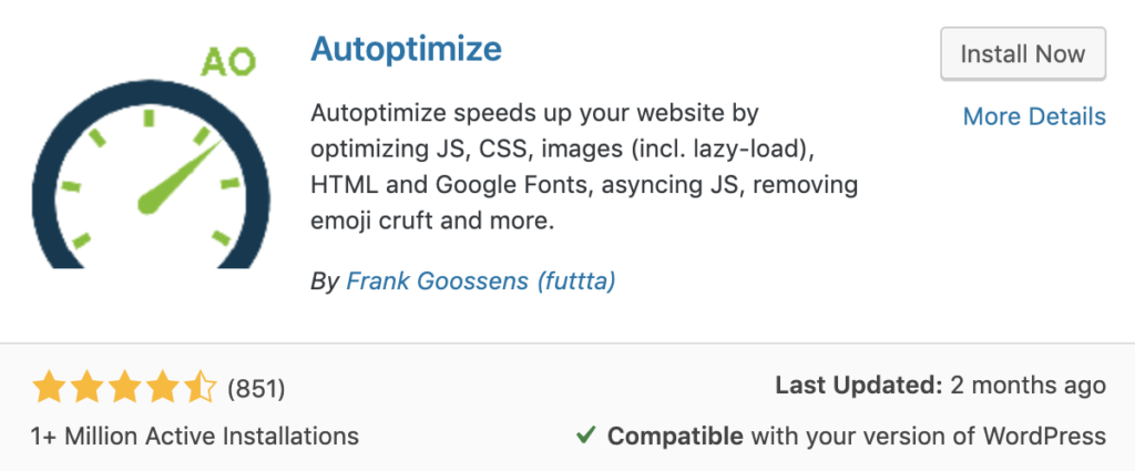 Autoptimize plugin