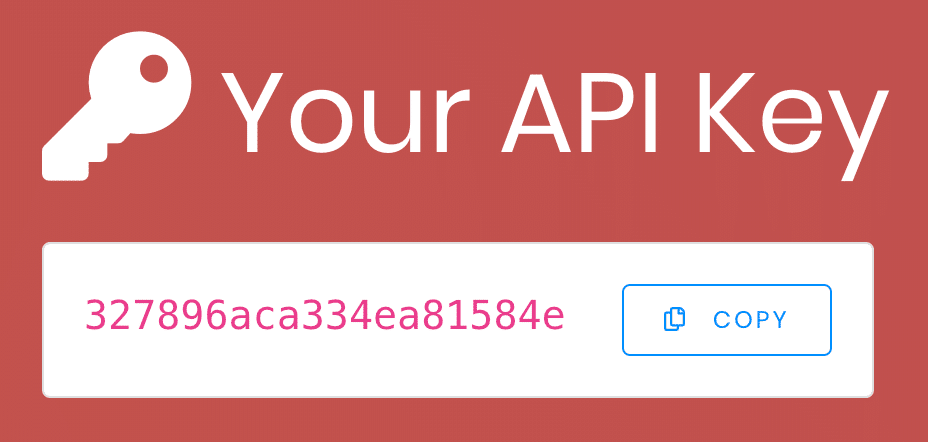 Copy api key