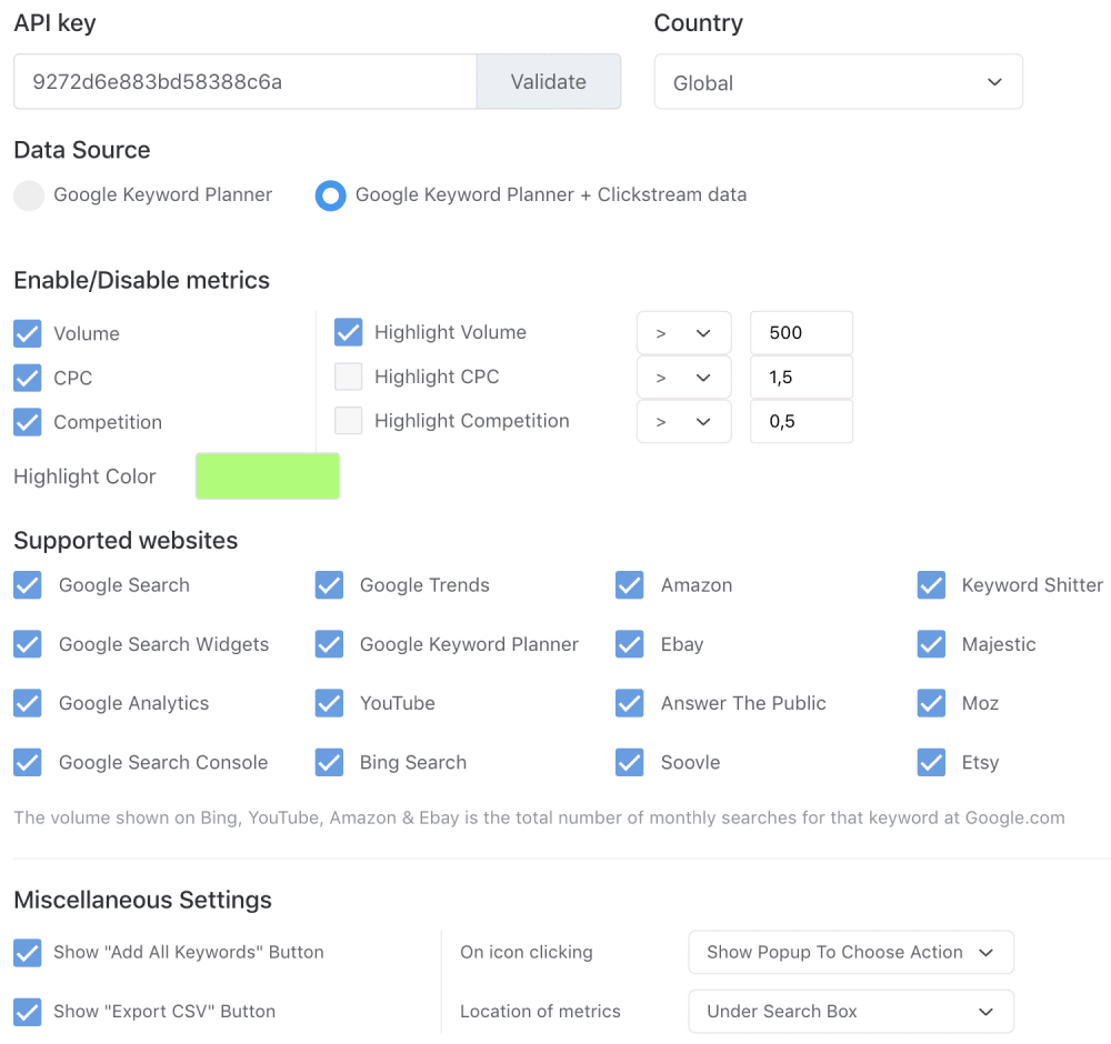 turn off keywords everywhere