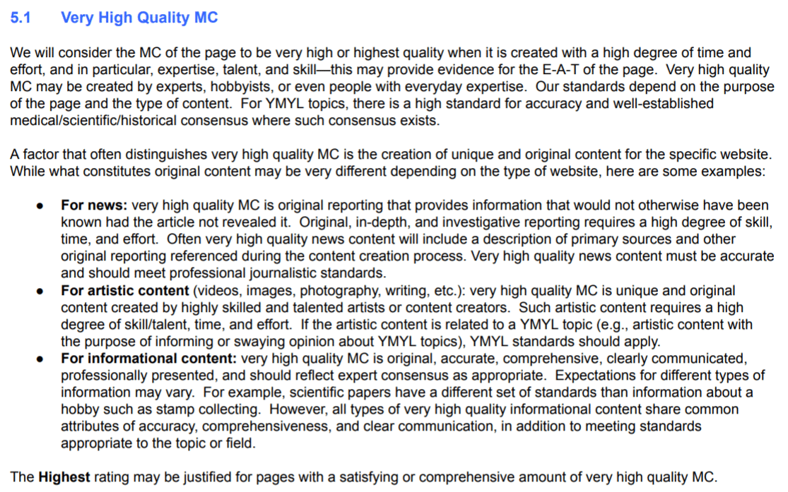 5 HighQuality Factors in Google’s Quality Rater Guidelines